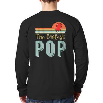 Mens Father's Day Grandfather Retro Vintage The Coolest Pop Back Print Long Sleeve T-shirt | Mazezy
