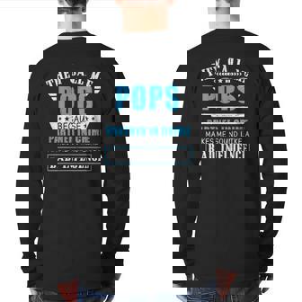 Mens Fathers Day They Call Me Pops Because Partner In Crime Back Print Long Sleeve T-shirt | Mazezy