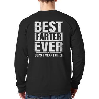 Mens Fathers Dayfunny Best Farter Ever I Mean Father Back Print Long Sleeve T-shirt | Mazezy