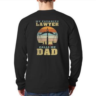 Mens My Favorite Lawyer Calls Me Dad Father's Day Back Print Long Sleeve T-shirt | Mazezy
