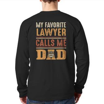 Mens My Favorite Lawyer Calls Me Dadbest Fathers Day Back Print Long Sleeve T-shirt | Mazezy