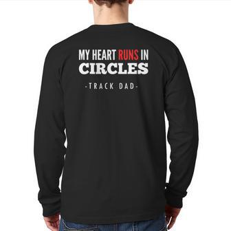 Mens Favorite Runner Run In Circles Track Dad Back Print Long Sleeve T-shirt | Mazezy