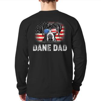 Mens Fun Dane Dad American Flag Father’S Day Bbnfqg Back Print Long Sleeve T-shirt | Mazezy