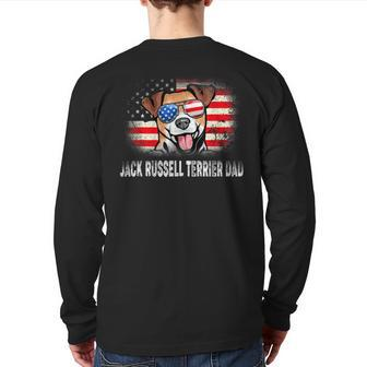 Mens Fun Jack Russell Terrier Dad American Flag Father’S Day Bbnhktp Back Print Long Sleeve T-shirt | Mazezy