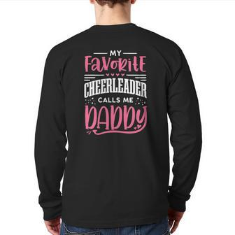 Mens Cheerleading Daughter Father Cheer Dad Back Print Long Sleeve T-shirt | Mazezy UK