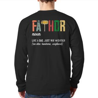 Mens Dad Father Fathor V2 Back Print Long Sleeve T-shirt | Mazezy