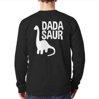 Mens Dadasaur For Dada Perfect Fathers Day Back Print Long Sleeve T-shirt | Mazezy