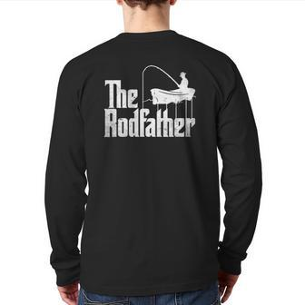 Mens Fishing The Rodfather Back Print Long Sleeve T-shirt | Mazezy