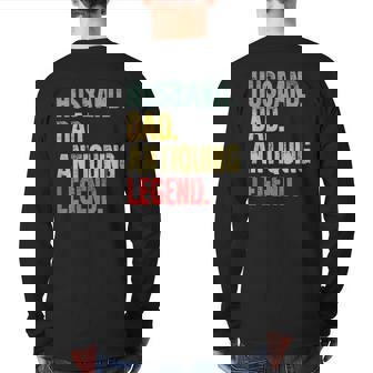 Mens Vintage Husband Dad Antiquing Legend Retro Back Print Long Sleeve T-shirt | Mazezy