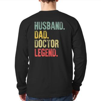 Mens Vintage Husband Dad Doctor Legend Retro Back Print Long Sleeve T-shirt | Mazezy
