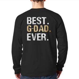 Mens G Dad From Granddaughter Grandson Best G-Dad Back Print Long Sleeve T-shirt | Mazezy
