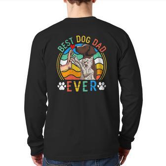 Mens German Shorthaired Pointer Best Dog Dad Ever Dad Back Print Long Sleeve T-shirt | Mazezy