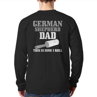 Mens German Shepherd Dad Dog Hair German Shepherd Back Print Long Sleeve T-shirt | Mazezy
