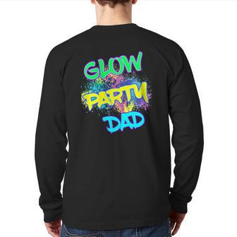 Mens Glow Party Dad Cool Retro Costume 80S Party Father Back Print Long Sleeve T-shirt | Mazezy