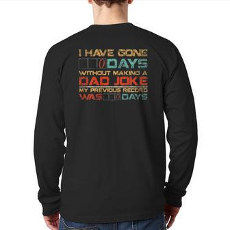 Mens I Have Gone 0 Days Without Making A Dad Joke Back Print Long Sleeve T-shirt | Mazezy CA