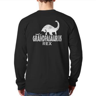 Mens Grandpasaurus Rex Idea For Grandfather Back Print Long Sleeve T-shirt | Mazezy