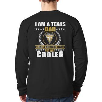 Mens Great Texas Dad Saying Texan Usa Longhorn For Men Back Print Long Sleeve T-shirt | Mazezy