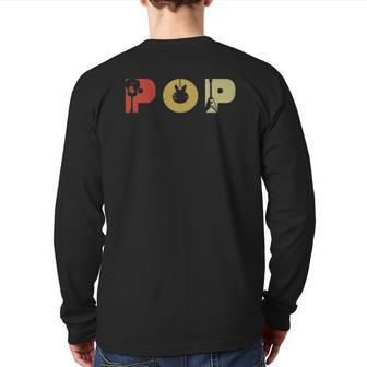 Mens Guitarist Guitar Lover Ideas Pop Father's Day Back Print Long Sleeve T-shirt | Mazezy