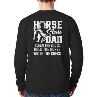 Mens Horse Show Dad Horse Horse Dad Back Print Long Sleeve T-shirt | Mazezy