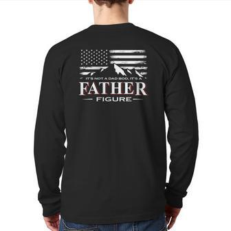 Mens It's Not A Dad Bod It's A Father-Figure American Flag Back Print Long Sleeve T-shirt | Mazezy DE