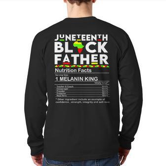 Men's Junenth Black Father Nutrition Facts Father's Day Back Print Long Sleeve T-shirt | Mazezy