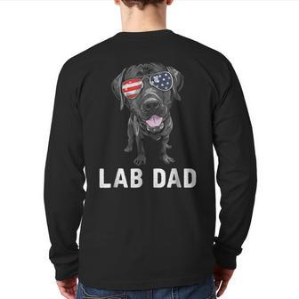 Mens Lab Dad Shirt Father's Day 4Th Of July American Back Print Long Sleeve T-shirt | Mazezy