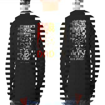 Mens Leveled Up To Daddy Est 2022 Soon To Be Dad 2022 Ver2 Back Print Long Sleeve T-shirt | Mazezy
