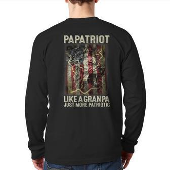 Mens Lion Patriot Like A Grandpa Just More Patriotic 4Th Of July Back Print Long Sleeve T-shirt | Mazezy