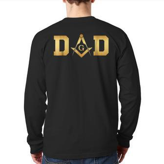 Mens Masonic Dad Father's Day Freemason Back Print Long Sleeve T-shirt | Mazezy