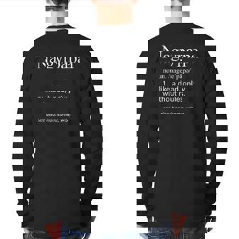 Mens Nagypapa Definition For Dad Nagypapa Father's Day Back Print Long Sleeve T-shirt | Mazezy