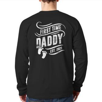 Mens New Dad Announcement First Time Daddy 2021 Ver2 Back Print Long Sleeve T-shirt | Mazezy UK