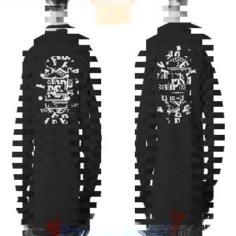 Mens Have No Fear Pops Is Here Granddad Grandpa Back Print Long Sleeve T-shirt | Mazezy