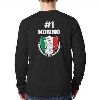 Mens Number One Nonno Italian Grandfather Grandpa Back Print Long Sleeve T-shirt | Mazezy
