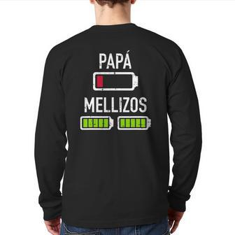 Mens Papá Batería Baja Mellizos Para Día Del Padre Back Print Long Sleeve T-shirt | Mazezy