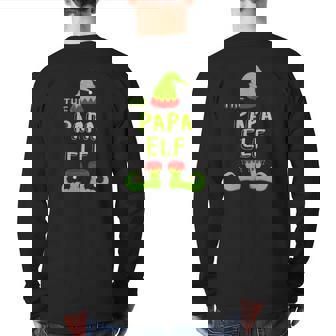 Mens The Papa Elf Matching Group Christmas Costume Back Print Long Sleeve T-shirt | Mazezy