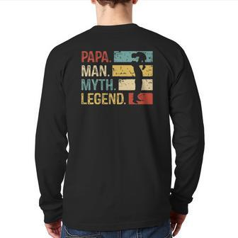 Mens Papa Man Myth Legend S Vintage Dad Back Print Long Sleeve T-shirt | Mazezy UK