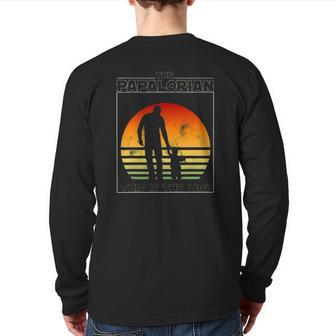 Mens The Papalorian Fathers Day Dad And Son Fishing Back Print Long Sleeve T-shirt | Mazezy
