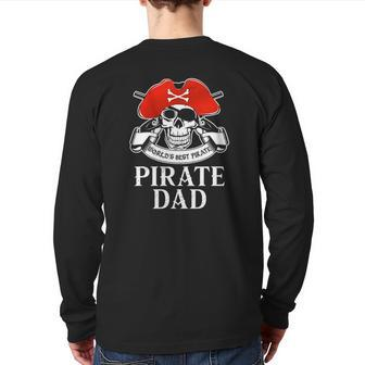 Mens Pirate Dad World's Best Pirate Back Print Long Sleeve T-shirt | Mazezy