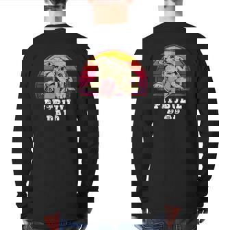 Mens Pitbull Dad Smiling Pitbull Father Back Print Long Sleeve T-shirt | Mazezy