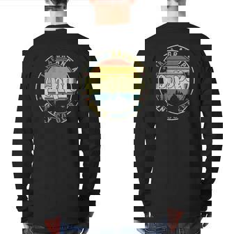 Mens Poppa Like A Grandpa Only Cooler Dad Poppa Fathers Day Back Print Long Sleeve T-shirt | Mazezy