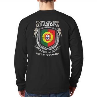 Mens Portuguese Grandpa Like A Regular Grandpa Only Cooler Back Print Long Sleeve T-shirt | Mazezy