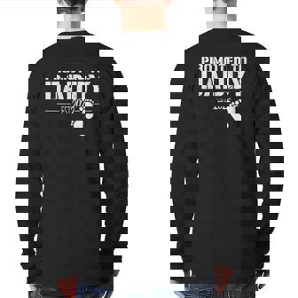 Mens Promoted To Daddy 2022 For New Dad First Time Dad Back Print Long Sleeve T-shirt | Mazezy