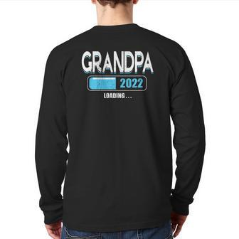 Mens Promoted To Grandfather Est 2022 Loading Future Grandpa Back Print Long Sleeve T-shirt | Mazezy