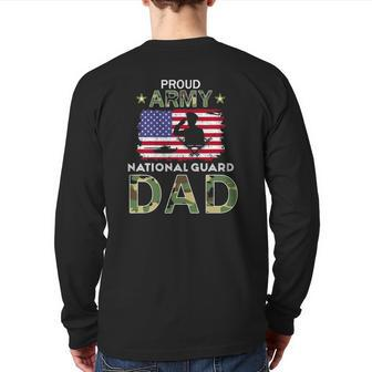 Mens Proud Army National Guard Dad Back Print Long Sleeve T-shirt | Mazezy