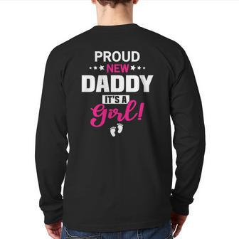 Mens Proud New Daddy It's A Boy Back Print Long Sleeve T-shirt | Mazezy