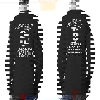 Mens Proud Papa Of 6 Amazing Grandkids For Grandpa Papa Back Print Long Sleeve T-shirt | Mazezy