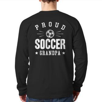 Mens Proud Soccer Grandpa Back Print Long Sleeve T-shirt | Mazezy