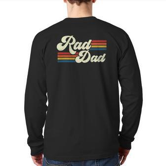 Mens Rad Dad Retro Father's Day Top Back Print Long Sleeve T-shirt | Mazezy