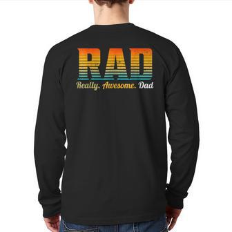 Mens Rad Really Awesome Dad Father’S Day And Father Back Print Long Sleeve T-shirt | Mazezy