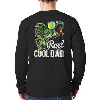 Mens Reel Cool Dad Fishing Sunglasses Father's Day Back Print Long Sleeve T-shirt | Mazezy
